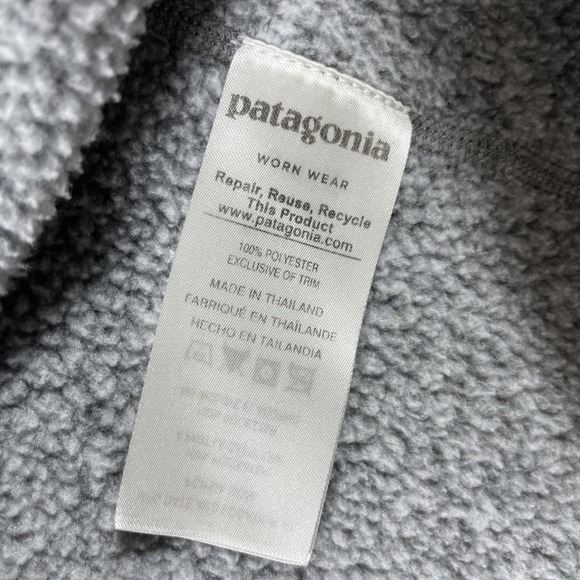 Patagonia Sweater Adult Small Gray 1/4 Zip Fleece Pullover LS Outdoor Preppy - Picture 14 of 16
